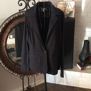 Black cotton blend blazer jacket